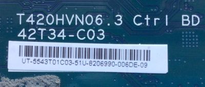 KIT DE TARJETAS PARA TV VIZIO / MAIN XFCB02K021 / 715G7488-M01-000-004K / FUENTE ADTV2412AD3 / 715G6679-P01-000-002M / T-CON 5543T01C03 / T420HVN06.3 CTRL BD / 55.43T01.C03 / PANEL TPT430H3-HVN01.U REV:S270B / DISPLAY T430HVN01.2 / MODELO D43-C1 LTTWSECR - Imagen 2